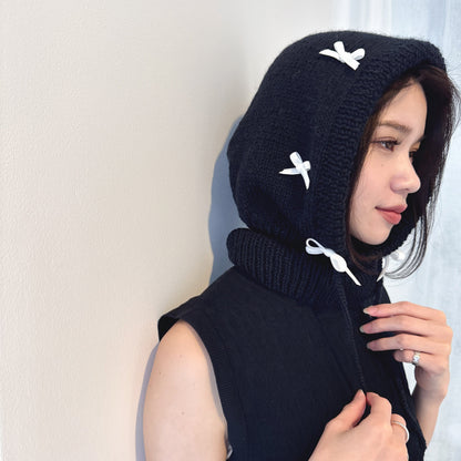 Hand-knit Hoddie Snow